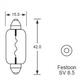 FESTOON 15x42mm: Festoon bulb - 15 x 42mm from £0.01 each